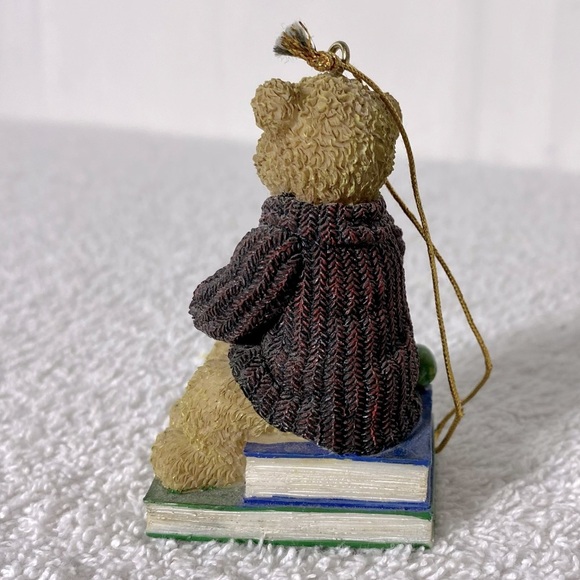 Vintage Teacher Bear with Apple Ornament Figurine Collectible - Picture 8 of 9
